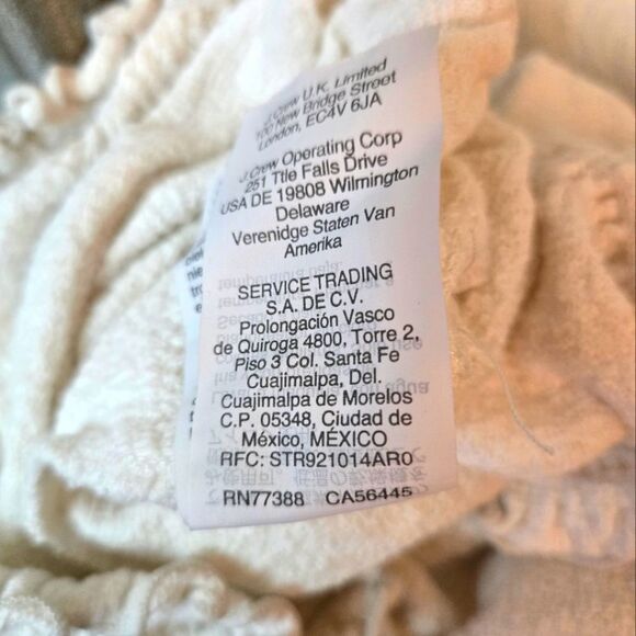 Madewell Texture & Thread Drawstring Top Smocked Round Neck Cotton Size XS - Picture 10 of 13